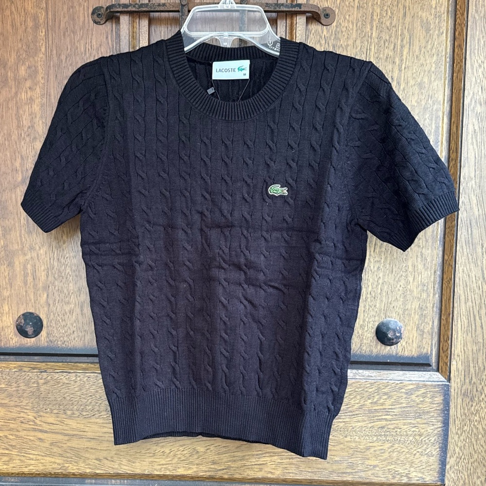 Lacoste Women’s  Black Cable Knit Sweaters Size S
